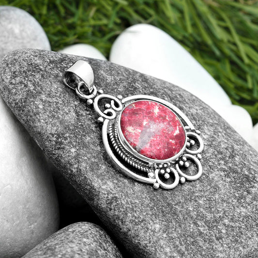 Natural Pink Thulite - Norway Pendant P-1569 SDP103543