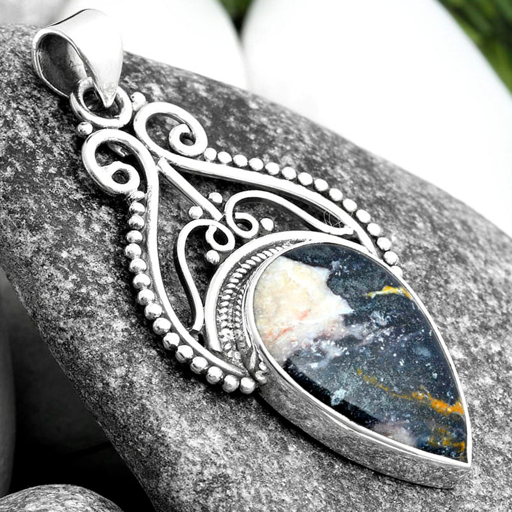 Natural Indian Blanket Jasper Pendant P-1541 SDP103571