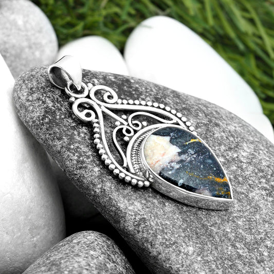 Natural Indian Blanket Jasper Pendant P-1541 SDP103571