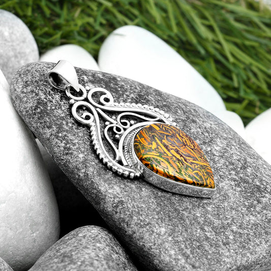 Natural Coquina Fossil Jasper - India Pendant P-1541 SDP103583