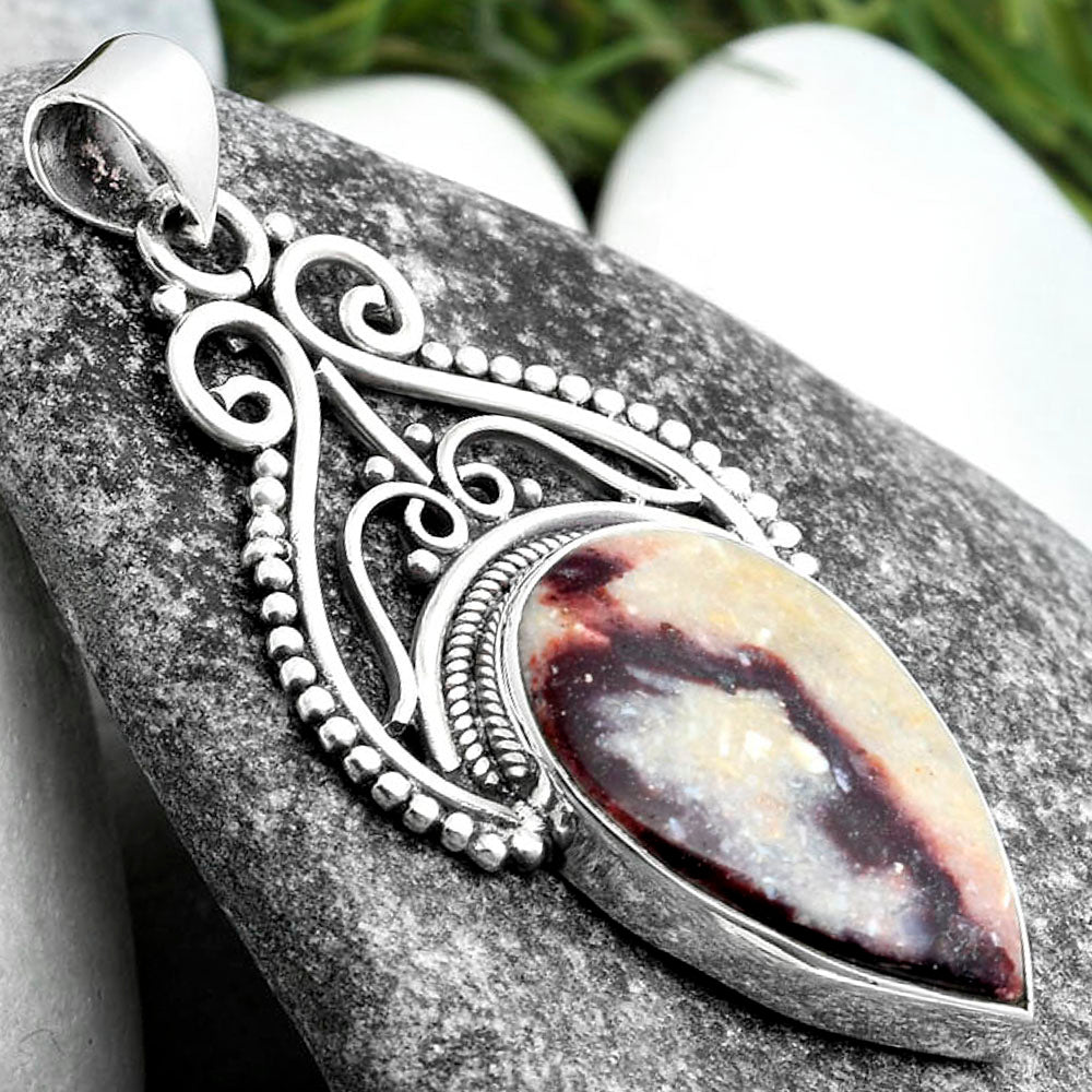 Natural Indian Blanket Jasper Pendant P-1541 SDP103587