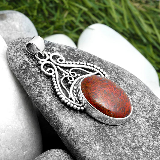 Natural Red Moss Agate Pendant P-1541 SDP103591