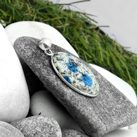 Natural K2 Blue - Azurite In Quartz Pendant P-1001 SDP103814