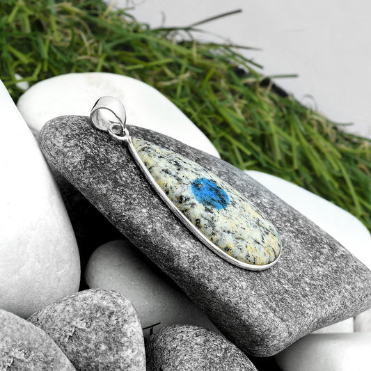 Natural K2 Blue - Azurite In Quartz Pendant P-1001 SDP103875