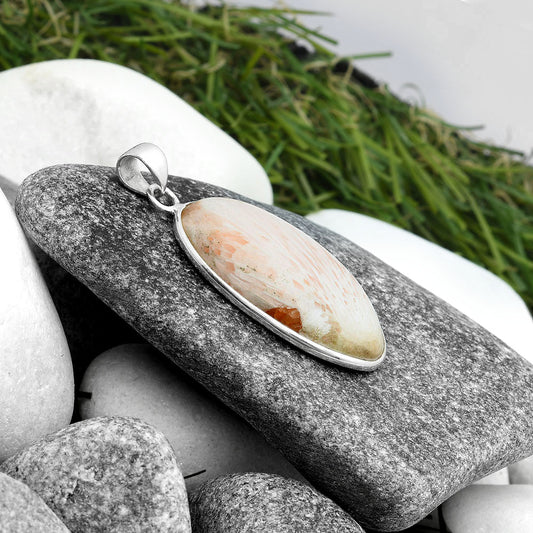 Natural Orange Scolecite - India Pendant P-1001 SDP103970