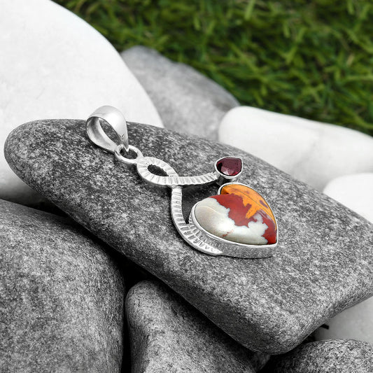 Heart Natural Noreena Jasper & Garnet Pendant P-1111 SDP104200