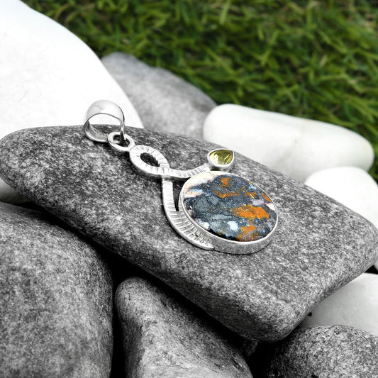 Natural Indian Blanket Jasper & Citrine Pendant P-1111 SDP104209