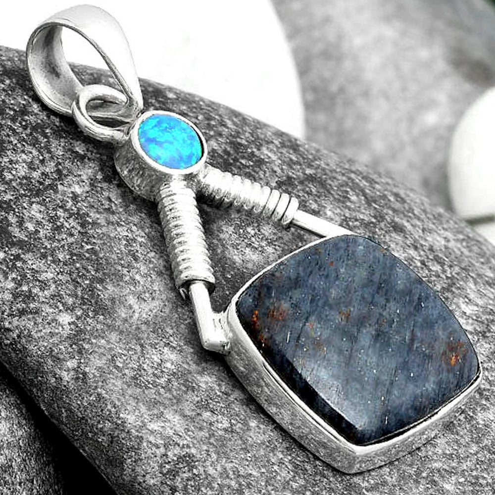 Natural Purple Aventurine & Fire Opal Pendant P-1600 SDP104367