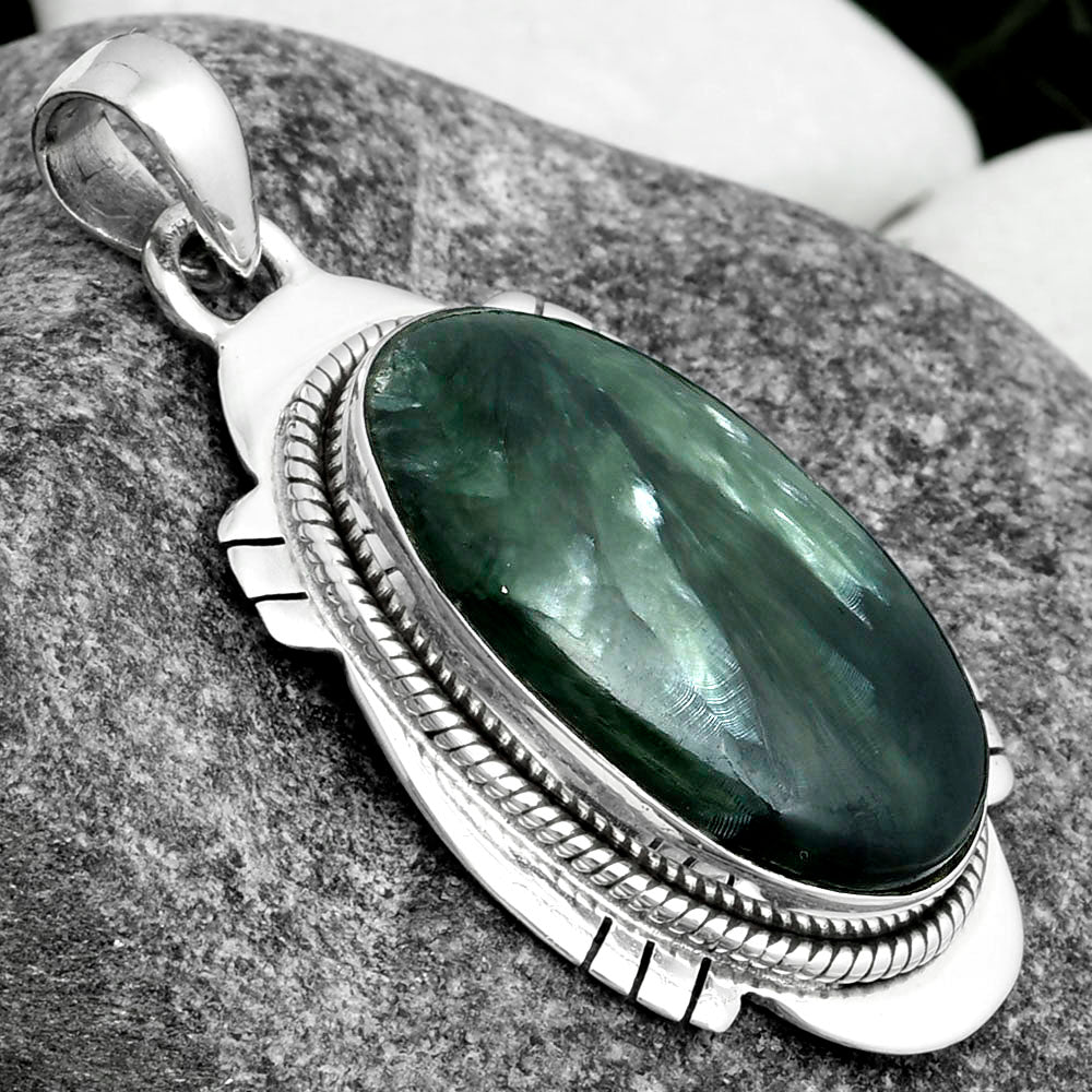 Natural Russian Seraphinite Pendant P-1463 SDP104520