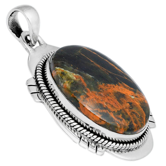 Natural Turkish Rainforest Chrysocolla Pendant P-1463 SDP104521