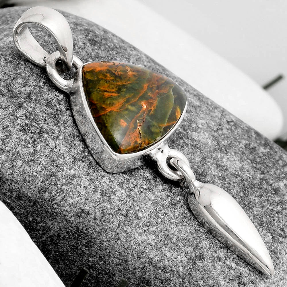 Natural Turkish Rainforest Chrysocolla Pendant P-1295 SDP104576