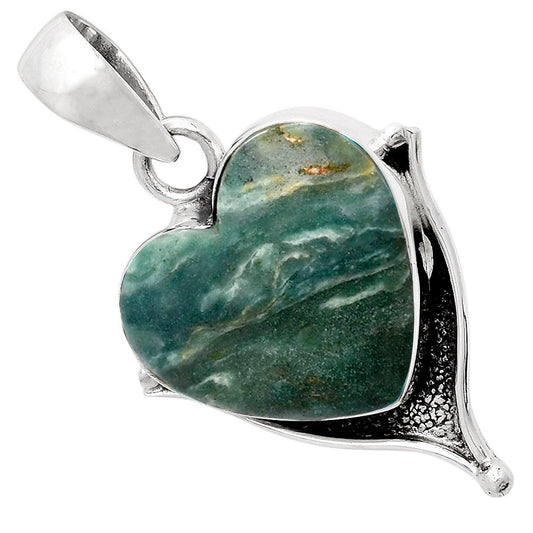 Heart Natural Larsonite Jasper Pendant P-1393 SDP104791