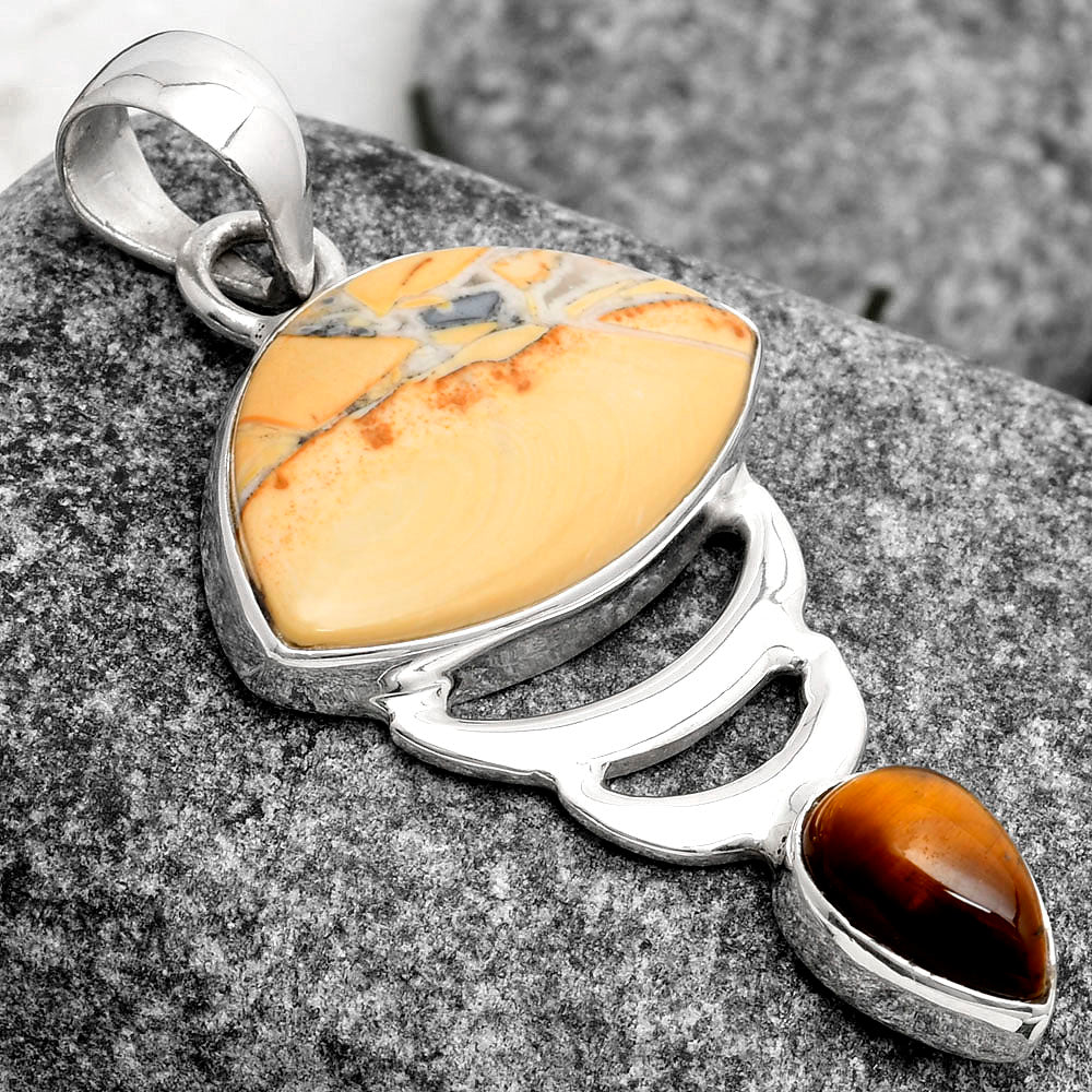 Maligano Jasper Indonesia & Tiger Eye Pendant P-1693 SDP104833