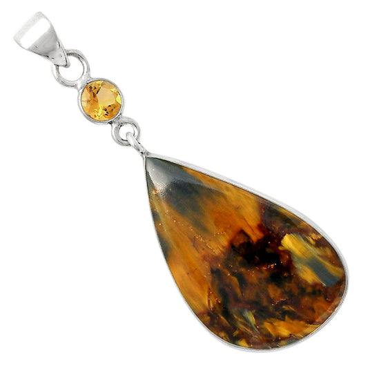 Natural Pietersite Namibia & Citrine Pendant P-1098 SDP104968