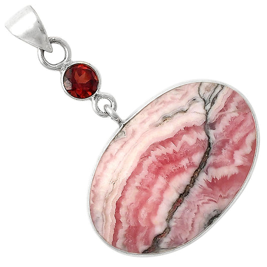Rhodochrosite Argentina & Garnet Pendant P-1098 SDP105010
