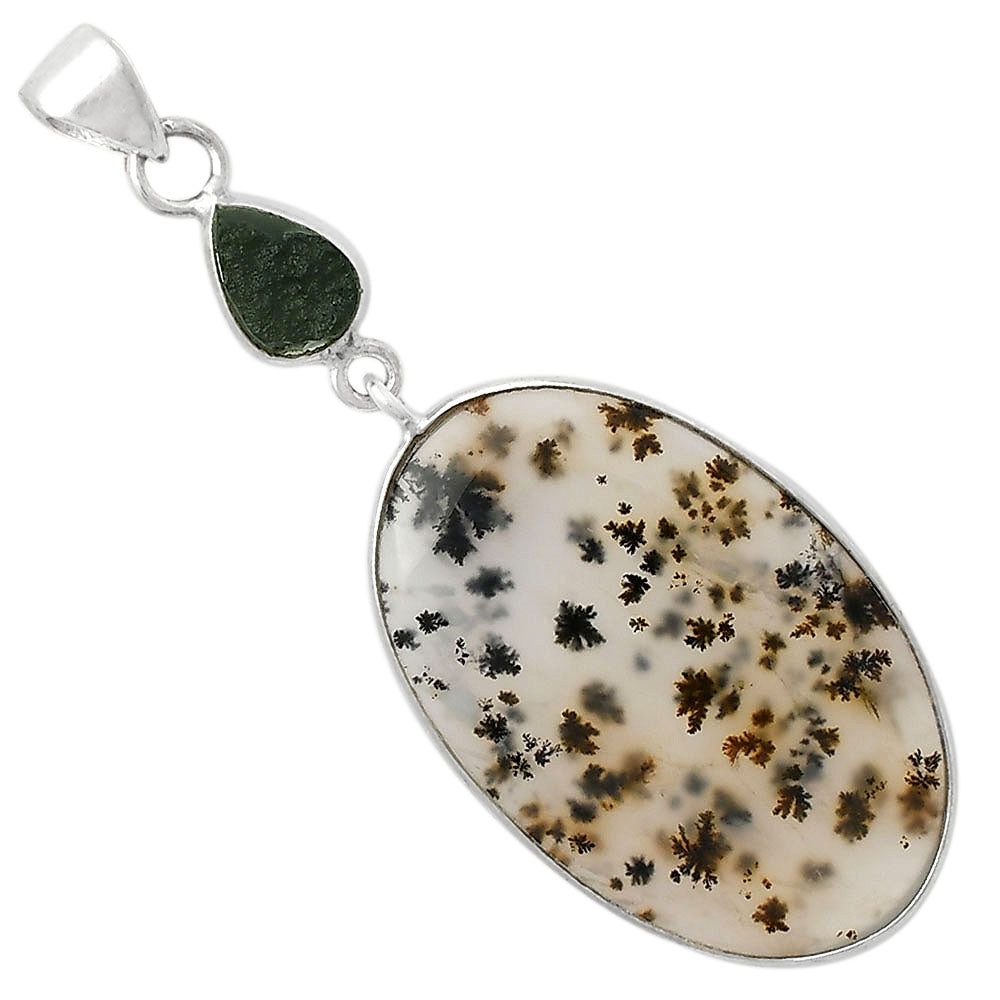 Robinson Ranch Plume Agate & Tektite Rough Pendant P-1098 SDP105051
