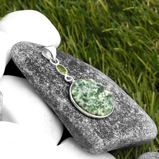 Natural Dioptase & Peridot Pendant P-1098 SDP105390