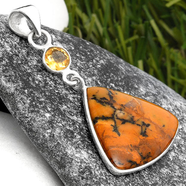 Amethyst Sage Agate Nevada & Citrine Pendant P-1098 SDP105436