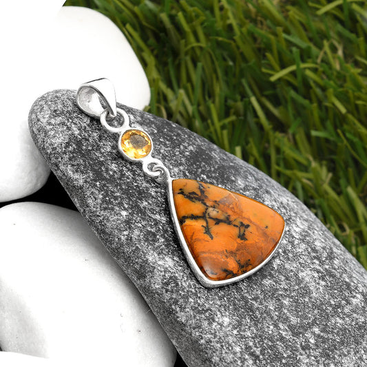 Amethyst Sage Agate Nevada & Citrine Pendant P-1098 SDP105436