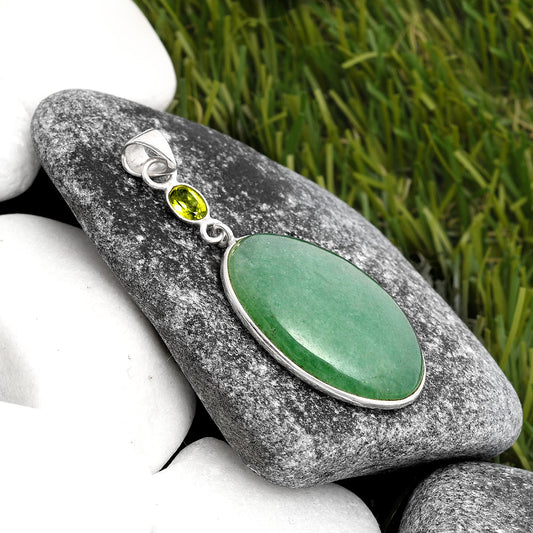 Natural Green Aventurine & Peridot Pendant P-1098 SDP105522