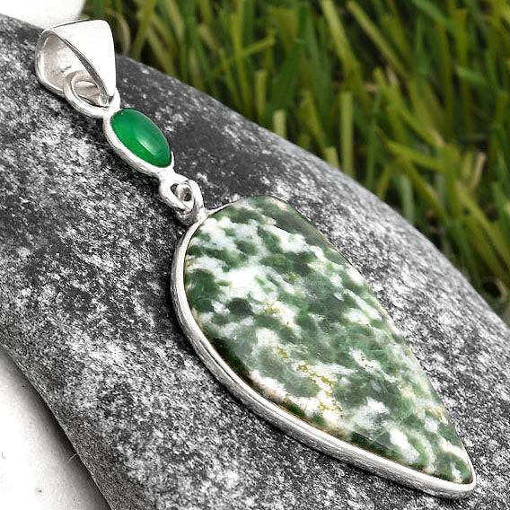 Natural Dioptase & Green Onyx Pendant P-1098 SDP105523