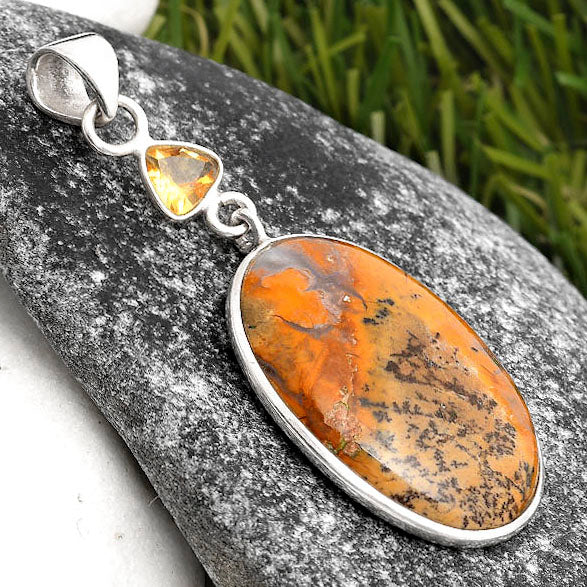 Amethyst Sage Agate Nevada & Citrine Pendant P-1098 SDP105546