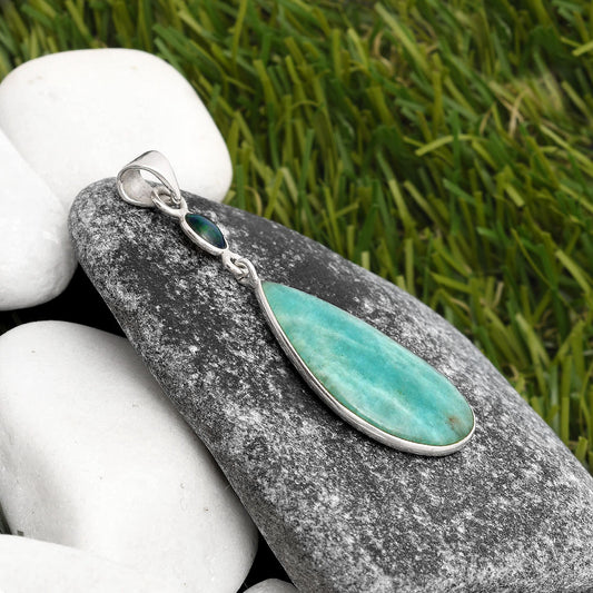 Paraiba Amazonite & Chalama Black Opal Pendant P-1098 SDP105559