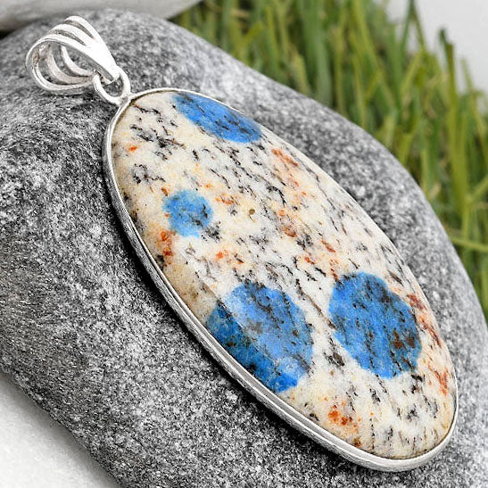 Natural K2 Blue - Azurite In Quartz Pendant P-1001 SDP105646