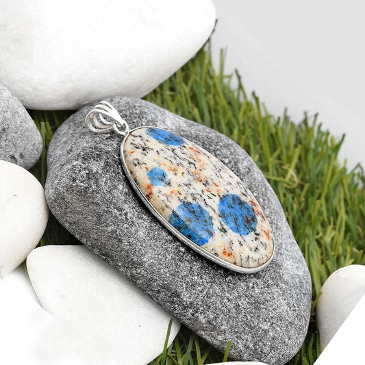 Natural K2 Blue - Azurite In Quartz Pendant P-1001 SDP105646