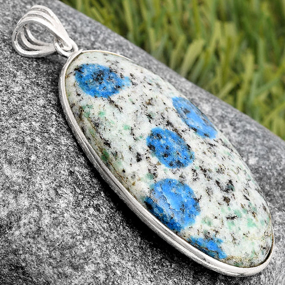 Natural K2 Blue - Azurite In Quartz Pendant P-1001 SDP105823