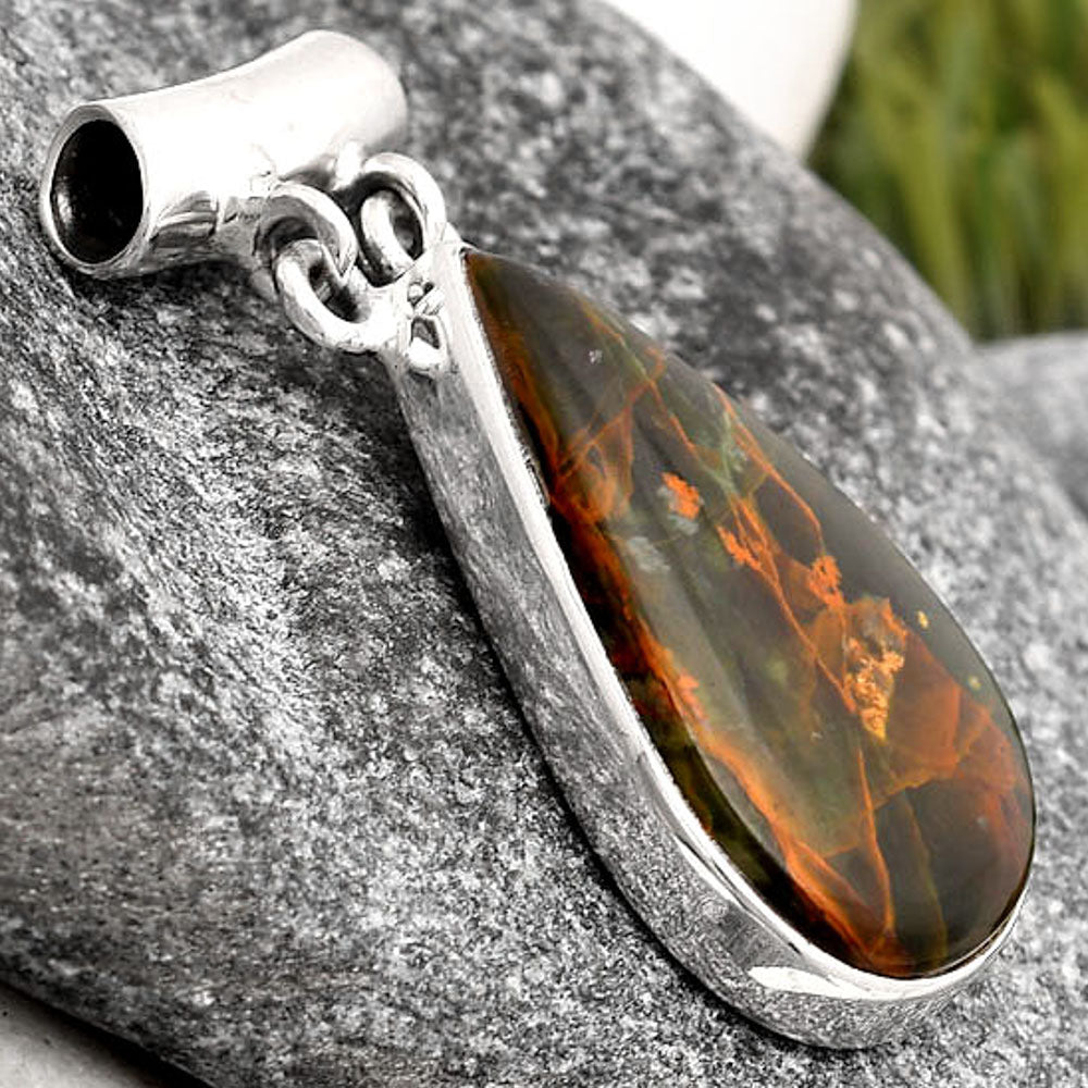 Natural Turkish Rainforest Chrysocolla Pendant P-1198 SDP106197