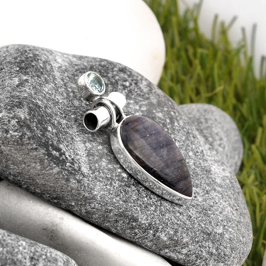 Purple Aventurine & Sky Blue Topaz Pendant P-1159 SDP106224