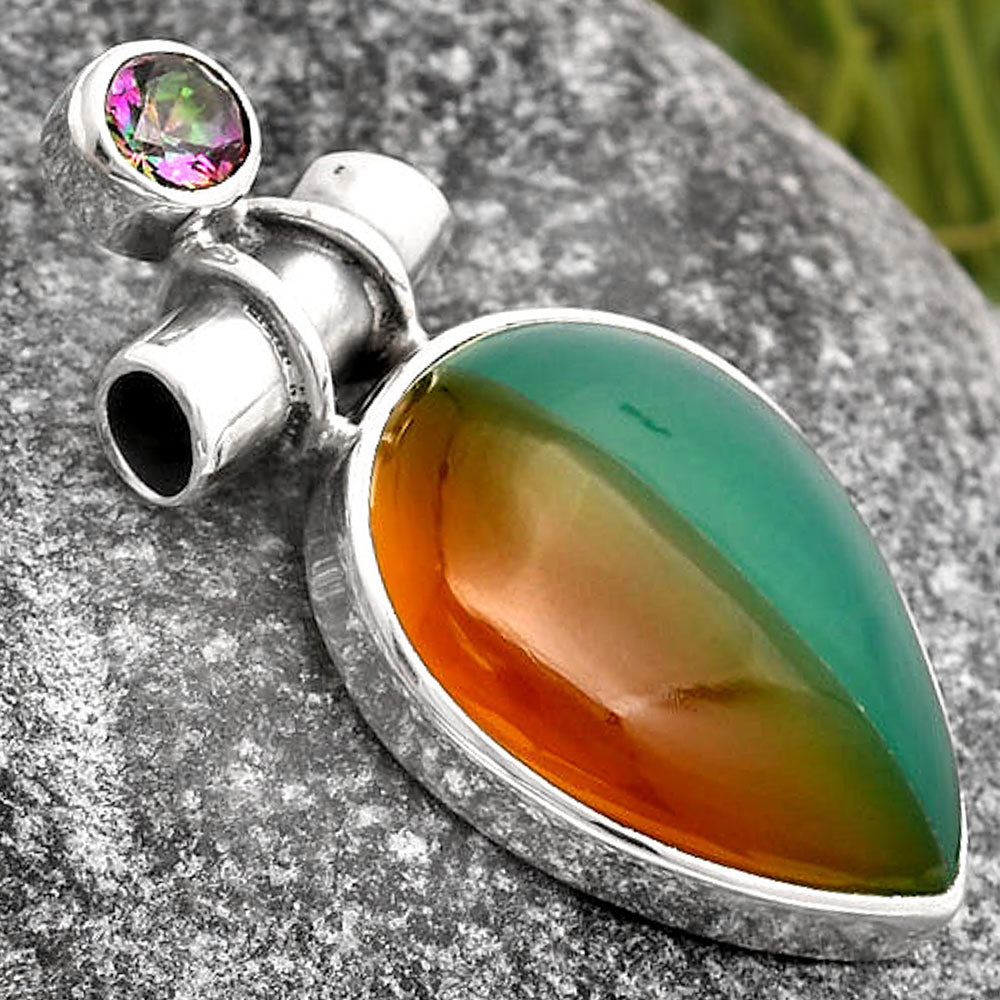 Natural Multi Onyx & Mystic Topaz Pendant P-1159 SDP106230