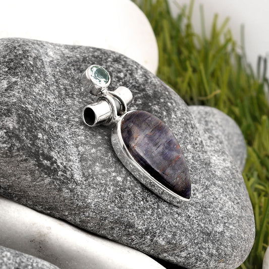 Purple Aventurine & Sky Blue Topaz Pendant P-1159 SDP106232