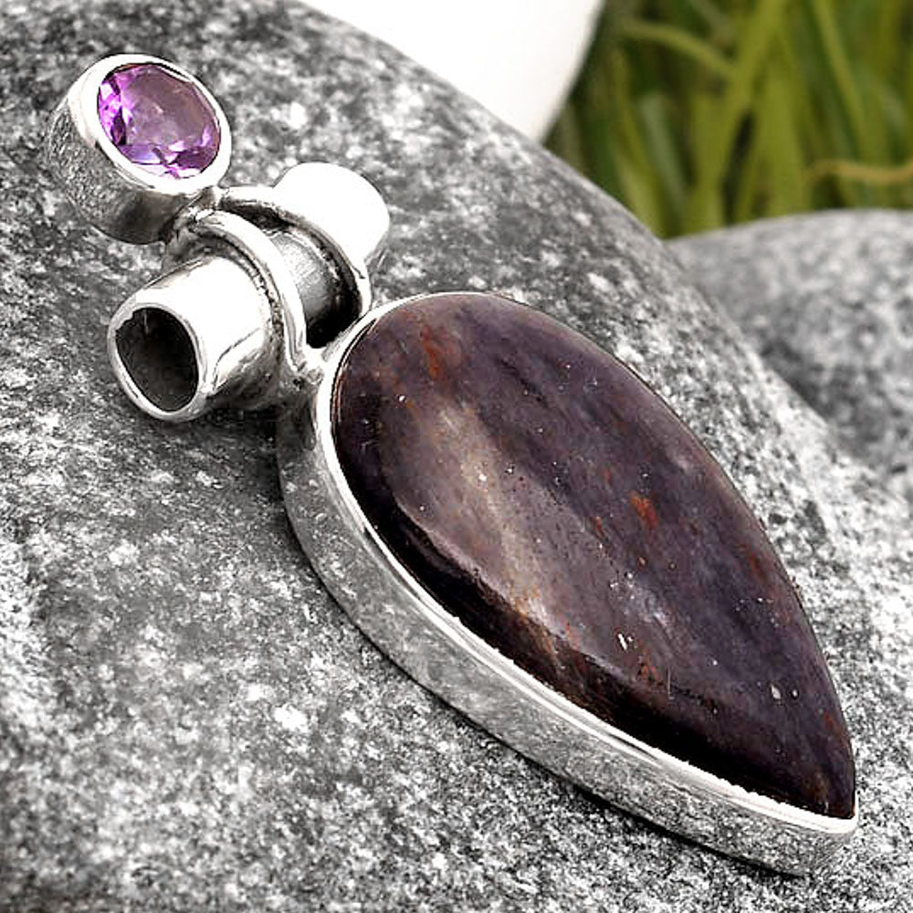 Natural Purple Aventurine & Amethyst Pendant P-1159 SDP106262