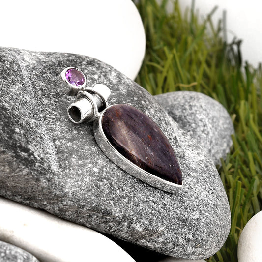 Natural Purple Aventurine & Amethyst Pendant P-1159 SDP106262