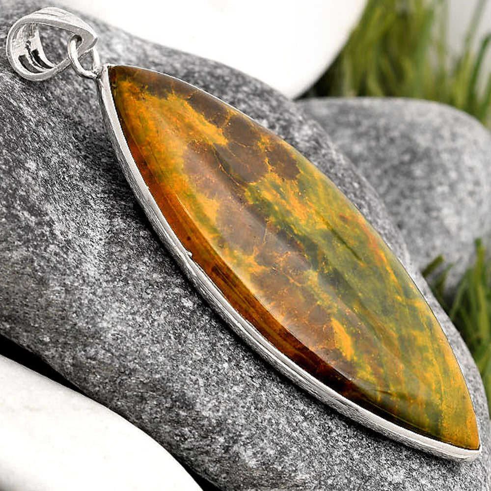 Natural Turkish Rainforest Chrysocolla Pendant P-1001 SDP106558