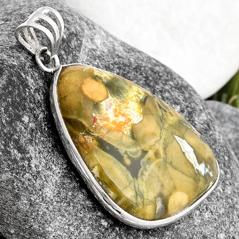Natural Rhyolite - Rainforest Jasper Pendant P-1001 SDP106643