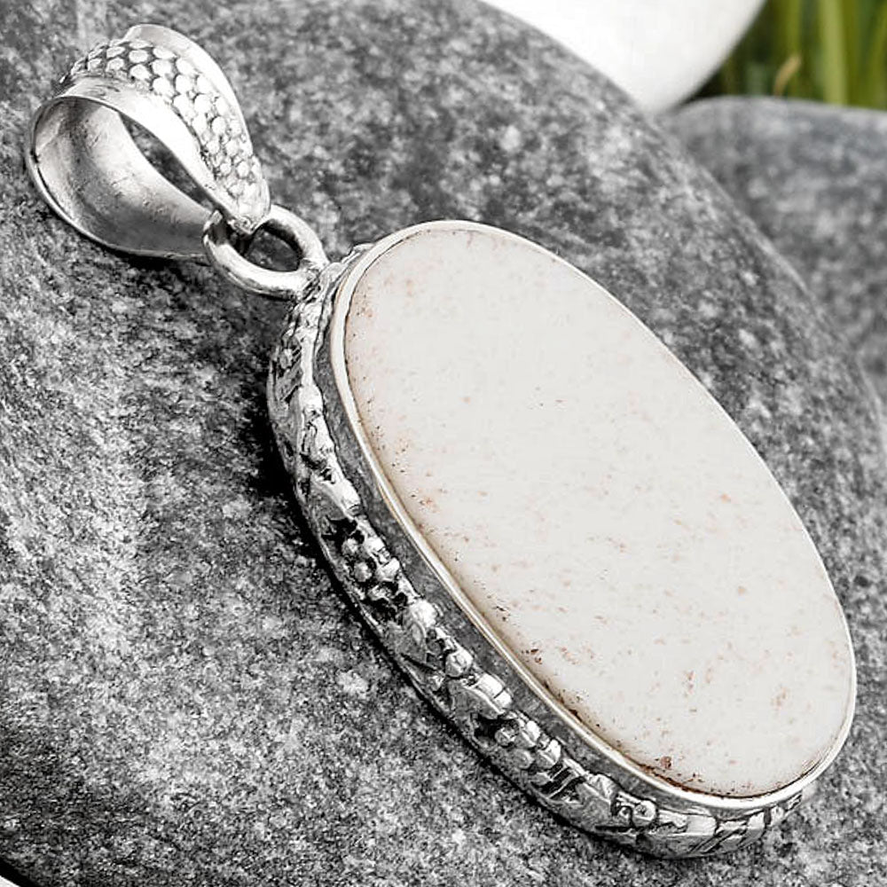 Natural White Scolecite Pendant P-1060 SDP106741
