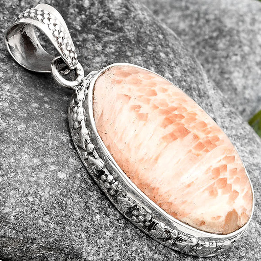 Natural Orange Scolecite - India Pendant P-1060 SDP106753