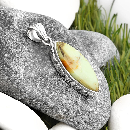 Natural Lemon Chrysocolla - Brazil Pendant P-1060 SDP106776