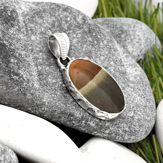 Natural Polygram Jasper Pendant P-1082 SDP106782