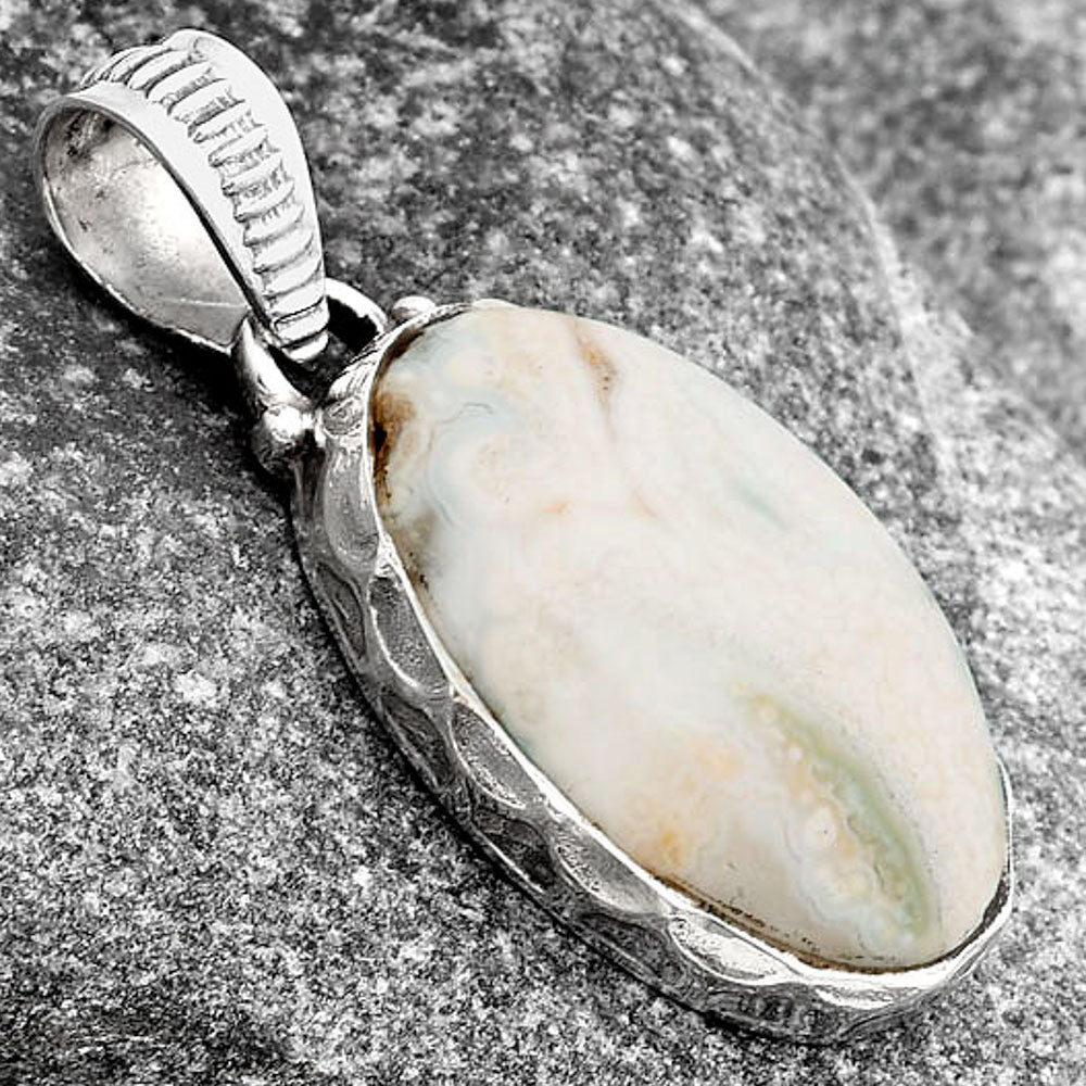 Natural Laguna Lace Agate - Mexican Pendant P-1082 SDP106809