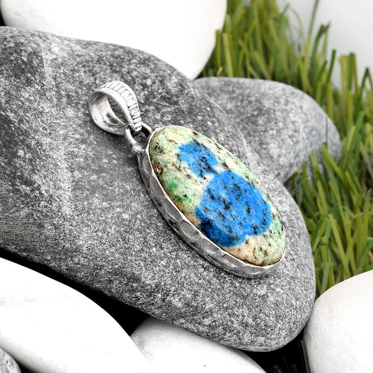Natural K2 Blue - Azurite In Quartz Pendant P-1082 SDP106812