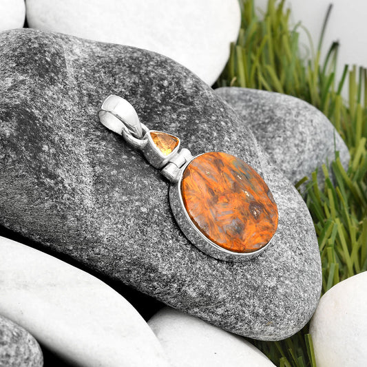 Natural Pietersite Namibia & Citrine Pendant P-1108 SDP106833