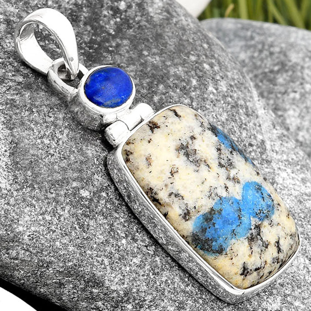 K2 Blue - Azurite In Quartz & Lapis Pendant P-1108 SDP106843