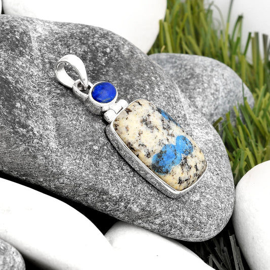 K2 Blue - Azurite In Quartz & Lapis Pendant P-1108 SDP106843