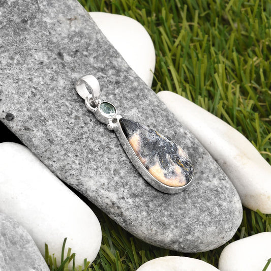 Indian Blanket Jasper & Sky Blue Topaz Pendant P-1077 SDP107033