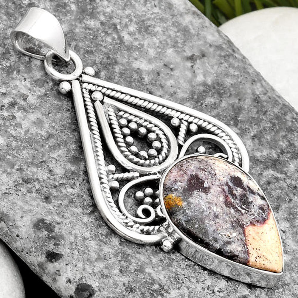 Natural Indian Blanket Jasper Pendant P-1541 SDP107255