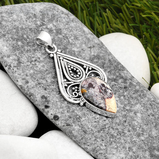 Natural Indian Blanket Jasper Pendant P-1541 SDP107255